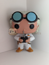 Load image into Gallery viewer, Dr. Emmett Brown out of box Funko Pop!
